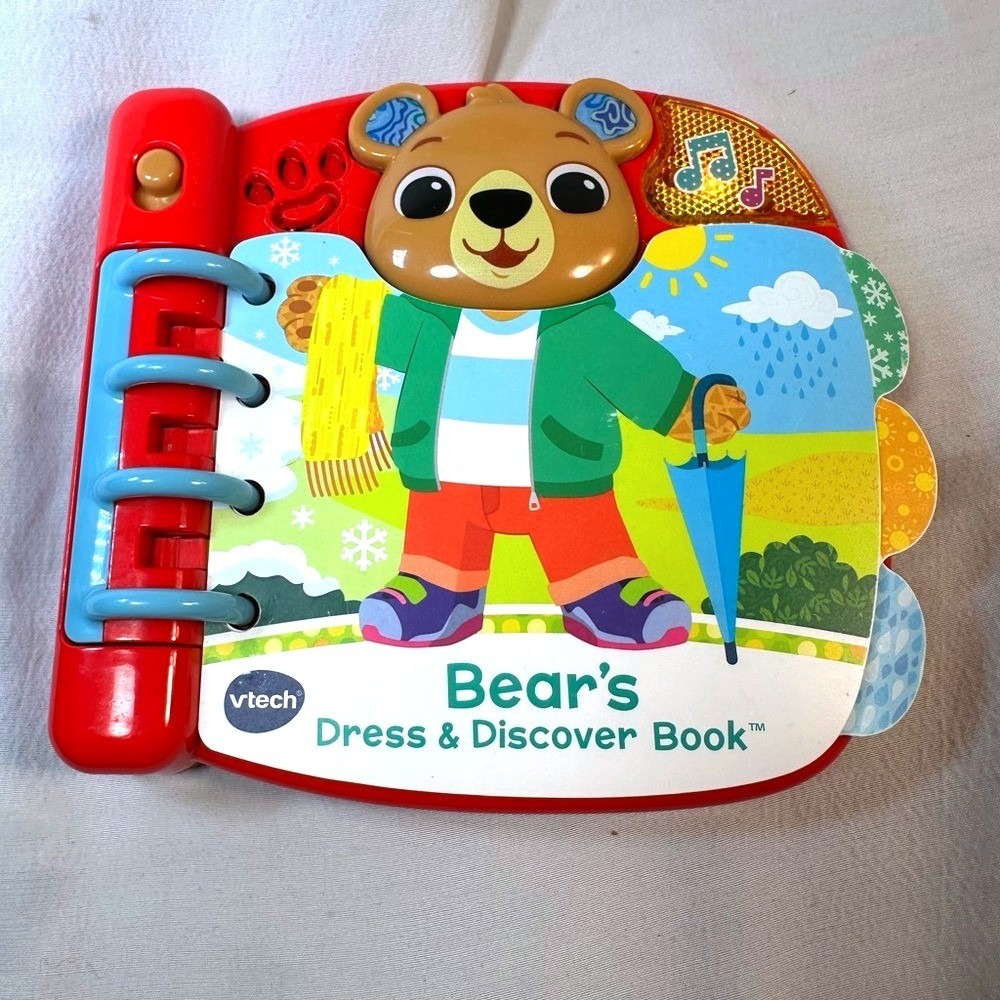 VTech Bear's Dress & Discover Book Interactive Musical Learning Toy Red 2022